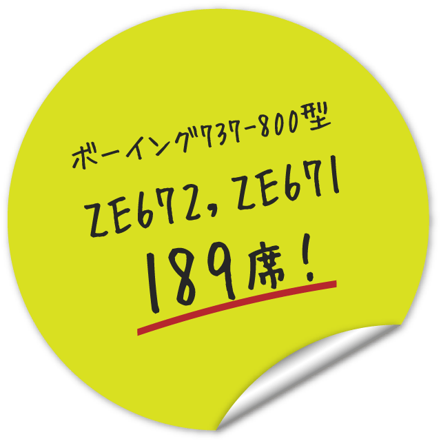 ボーイング737-800型 ZE672,ZE671 189席！